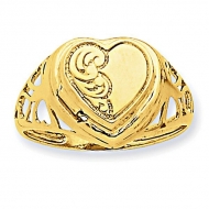 14k Heart 1 2 Cartouche Embossed Locket Ring