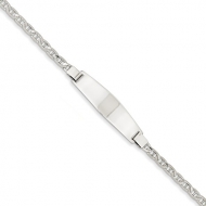 14k White Gold 8 inch Solid Polished Men s Anchor Link ID Bracelet