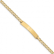 14k Yellow Gold Curb Link 4 75mm Men s ID Bracelet