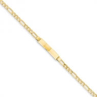 14k Yellow Gold Figaro Link ID Bracelet