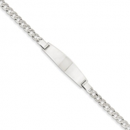 14k WG 7inch Solid Polished Curb Link Woman s ID Bracelet