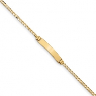 14k Yellow Gold Curb Link ID Bracelet