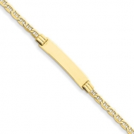 14k Yellow Gold Curb Link ID Bracelet