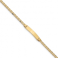 14k Yellow Gold Curb Link ID Bracelet