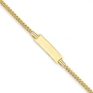 14k Yellow Gold Curb Link Baby ID Bracelet