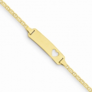 14K Yellow Gold curb link id bracelet