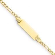 14k Yellow Gold Baby ID Figaro Bracelet