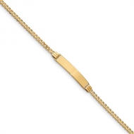 14k Yellow Gold 6  Curb Link Child ID Bracelet
