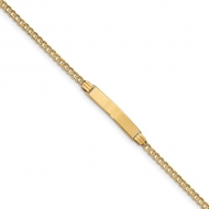 14k Yellow Gold 6  Pave Curb Link Child ID Bracelet