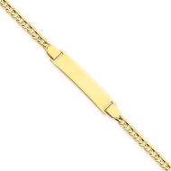 14k Yellow Gold Concave Curb Tween ID Bracelet