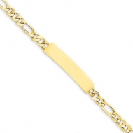 14k Yellow Gold Figaro Link Baby  ID Bracelet