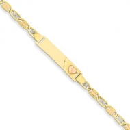 14k Tricolor Gold Valentino Baby ID w Heart Bracelet