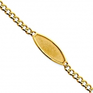14k Yellow Gold Baby ID Concave Curb w  Oval Plate Bracelet