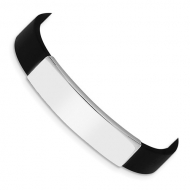Sterling Silver Women s Black Rubber ID Bracelet