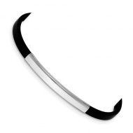 Sterling Silver Black  Woman s Rubber Bracelet