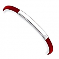 Sterling Silver Red Women s Rubber Bracelet