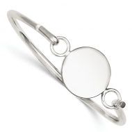Sterling Silver Woman s Bangle with Round ID Plate Bracelet