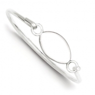 Sterling Silver Woman s Bangle with Oval ID Plate Bracelet