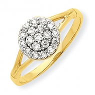 10k Yellow Gold Cubic Zirconia  Cluster Promise Ring