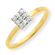 10k Yellow Gold Cubic Zirconia Cluster Promise Ring