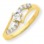 10k Yellow Gold Cubic Zirconia Promise Ring