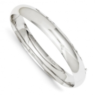 14k White Gold Women s High Polished Hinged Bangle Bracelet