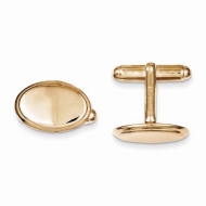 Oval Yellow Gold Plated Engravable Cufflinks