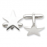 Star Shaped Sterling Silver Engravable Cufflinks