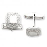 Square Shaped Sterling Silver Engravable Cufflinks