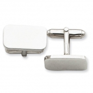 Rectangle Shaped Sterling Silver Engravable Cufflinks