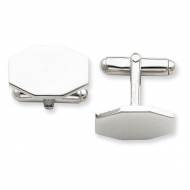 Heptagon Shaped Sterling Silver Engravable Cufflinks