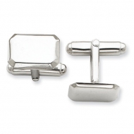 Rectangle Shaped Sterling Silver Engravable Cufflinks