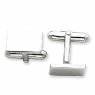 Rectangle Shaped Sterling Silver Engravable Cufflinks