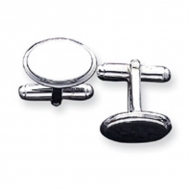 Oval Shaped Sterling Silver Engravable Cufflinks