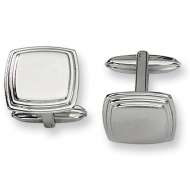 Polished Square Shaped Stainless Steel Engravable Cufflinks