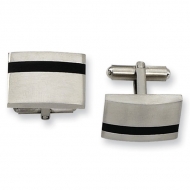 Brushed Rectangle Shaped Stainless Steel Engravable Cufflinks