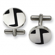Polished Round Shaped Stainless Steel Engravable Cufflinks