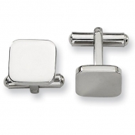 Polished Square Shaped Stainless Steel Engravable Cufflinks