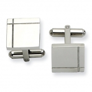 Polished Square Shaped Stainless Steel Engravable Cufflinks