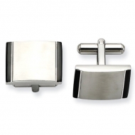 Brushed Rectangle Shaped Stainless Steel Engravable Cufflinks