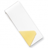 Sterling Silver Engravable Money Clip W  Gold Plating