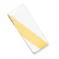 Sterling Silver Engravable Money Clip W  Gold Plating