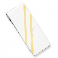 Sterling Silver Engravable Money Clip W  Gold Plating