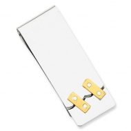 Sterling Silver Engravable Money Clip W  Gold Plating