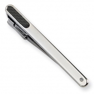Stainless Steel Tie Bar W  Carbon Fiber   Diamond