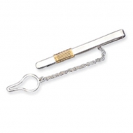 Sterling Silver Tie Bar W  Vermeil
