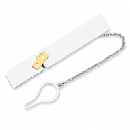 Sterling Silver Tie Bar W  Vermeil