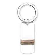 Sterling Silver Engravable Keychain W  Vermeil Plating