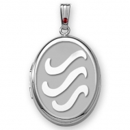 14k White Gold  H2O  Oval  with a Birthstone Locket