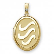 Solid 14k Yellow Gold  H2O  Oval  Locket